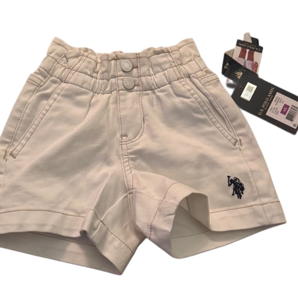 Girls NWT Polo White Shorts, Size 4/5 - Picture 2 of 4
